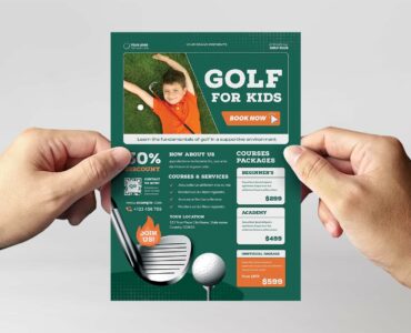 Kids Golf Flyer Template (AI, EPS Format)