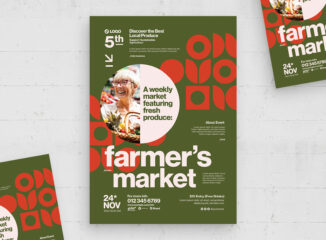 Modern Farmers Market Flyer Template (AI, EPS Format)