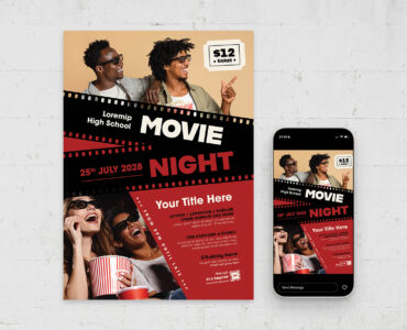 Movie Night Flyer Template (AI, EPS Format)