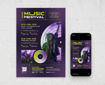Music Festival Flyer Template (AI, EPS Format)