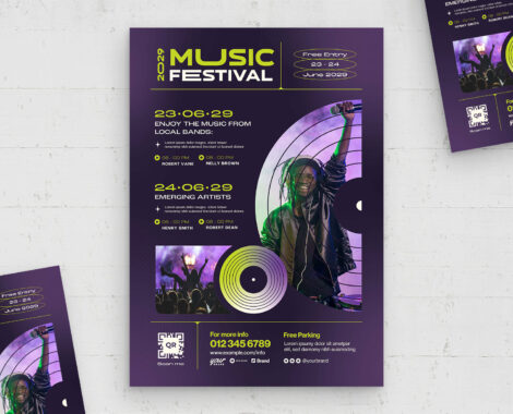 Music Festival Flyer Template (AI, EPS Format)