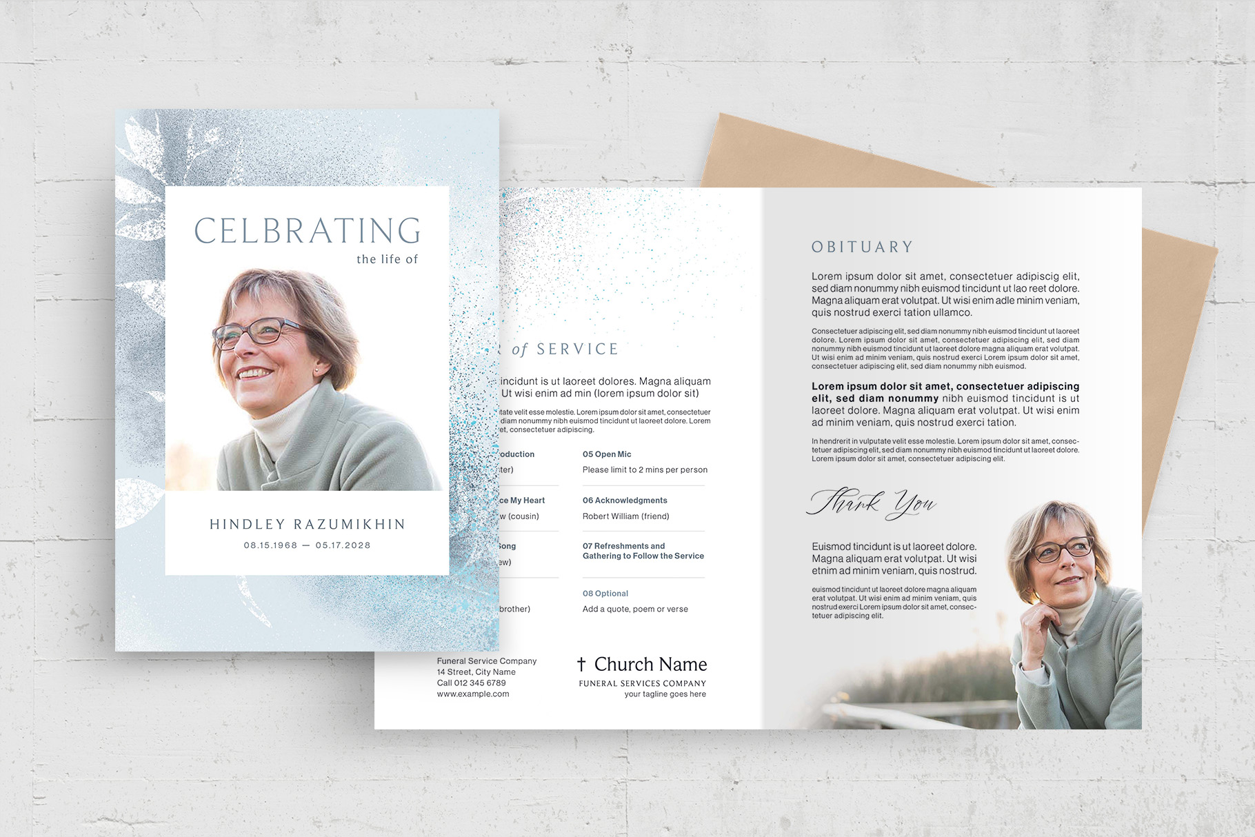 Silver Blue Funeral Template