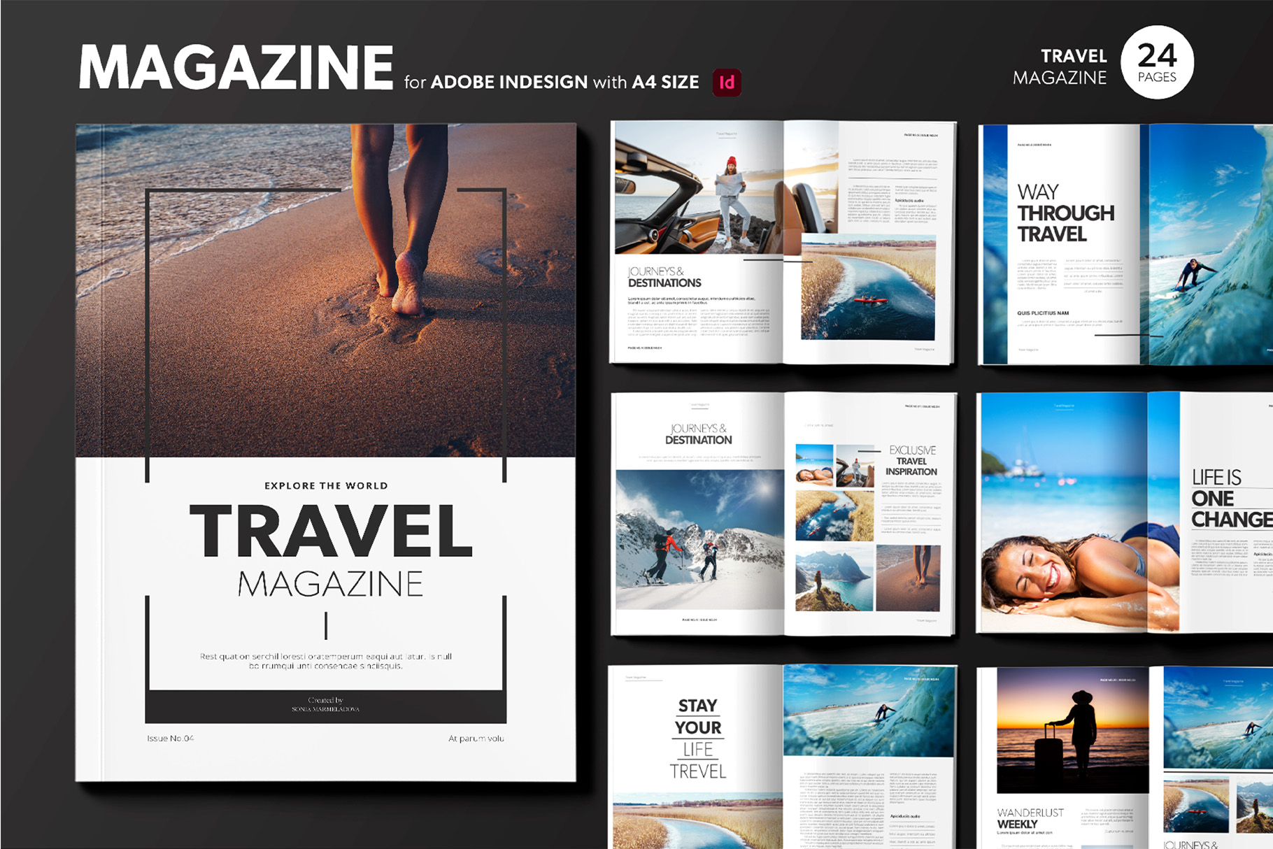 Simple Magazine Template (INDD Format)