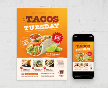 Taco Tuesday Flyer Template (AI, EPS Format)