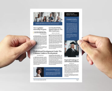 University Newsletter Template (INDD, AI, EPS Format)