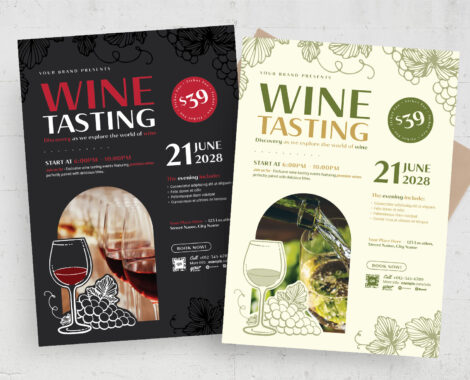 Wine Flyer Template (AI, EPS Format)