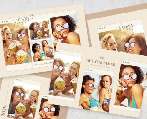 Family Photo Card Template Set (AI, EPS Format)