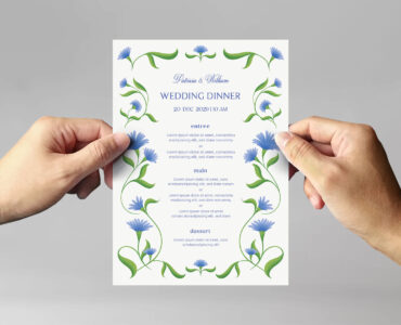 Floral Wedding Stationery Templates Set (PSD Format)
