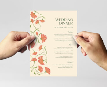 Floral Wedding Stationery Templates Set (PSD Format)