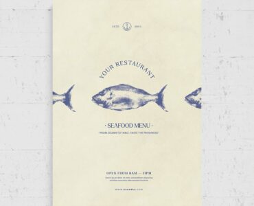 Rustic Seafood Menu Template (PSD Format)