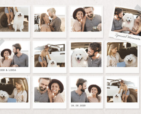 Simple Photo Collage Mood Board Template (PSD Format)