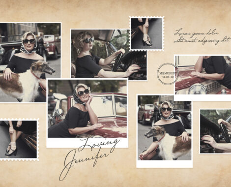 Vintage Photo Collage Mood Board Template (PSD Format)