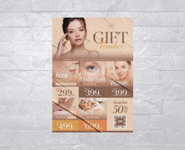 Beauty Clinic Voucher Flyer Template (AI, EPS, PSD Format)