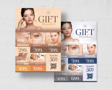 Beauty Clinic Voucher Flyer Template (AI, EPS, PSD Format)