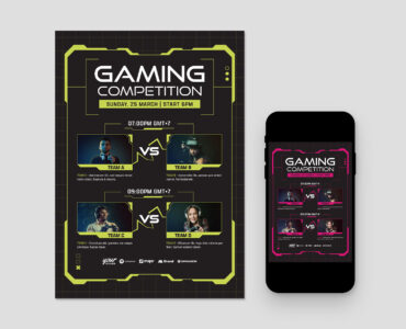 eSports Gaming Flyer Template (AI, EPS, PSD Fomrat)