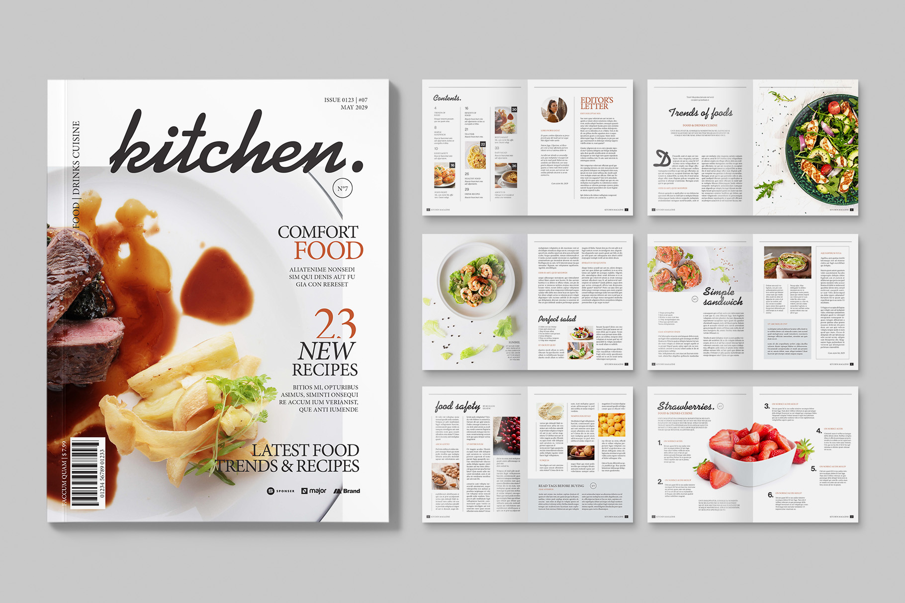 Food Cookbook Magazine Template (INDD Format)