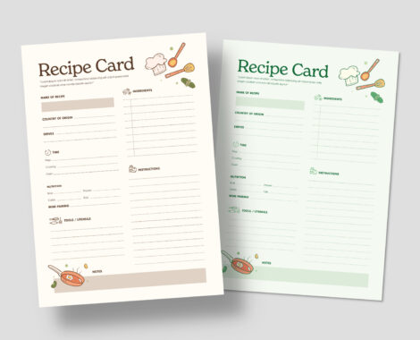 Recipe Card Template (PSD, AI, EPS Format)