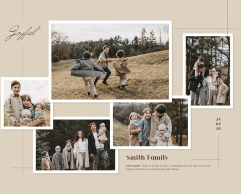 Rustic Photo Collage Card Layout (AI, EPS, PSD Format)