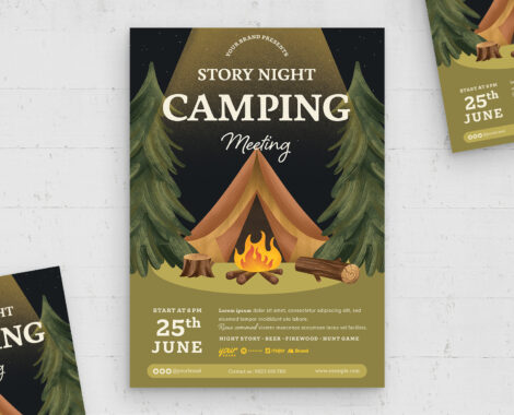 Camping Flyer Template in PSD