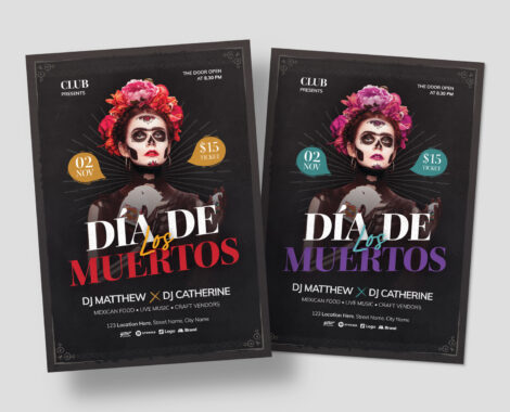 Dia De Los Muertos Flyer Template in PSD AI EPS