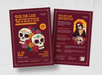 Dia De Los Muertos Flyer Template PSD AI EPS