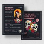 Dia De Los Muertos Flyer Template PSD AI EPS