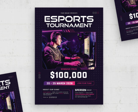 Gaming Flyer Template in PSD AI EPS