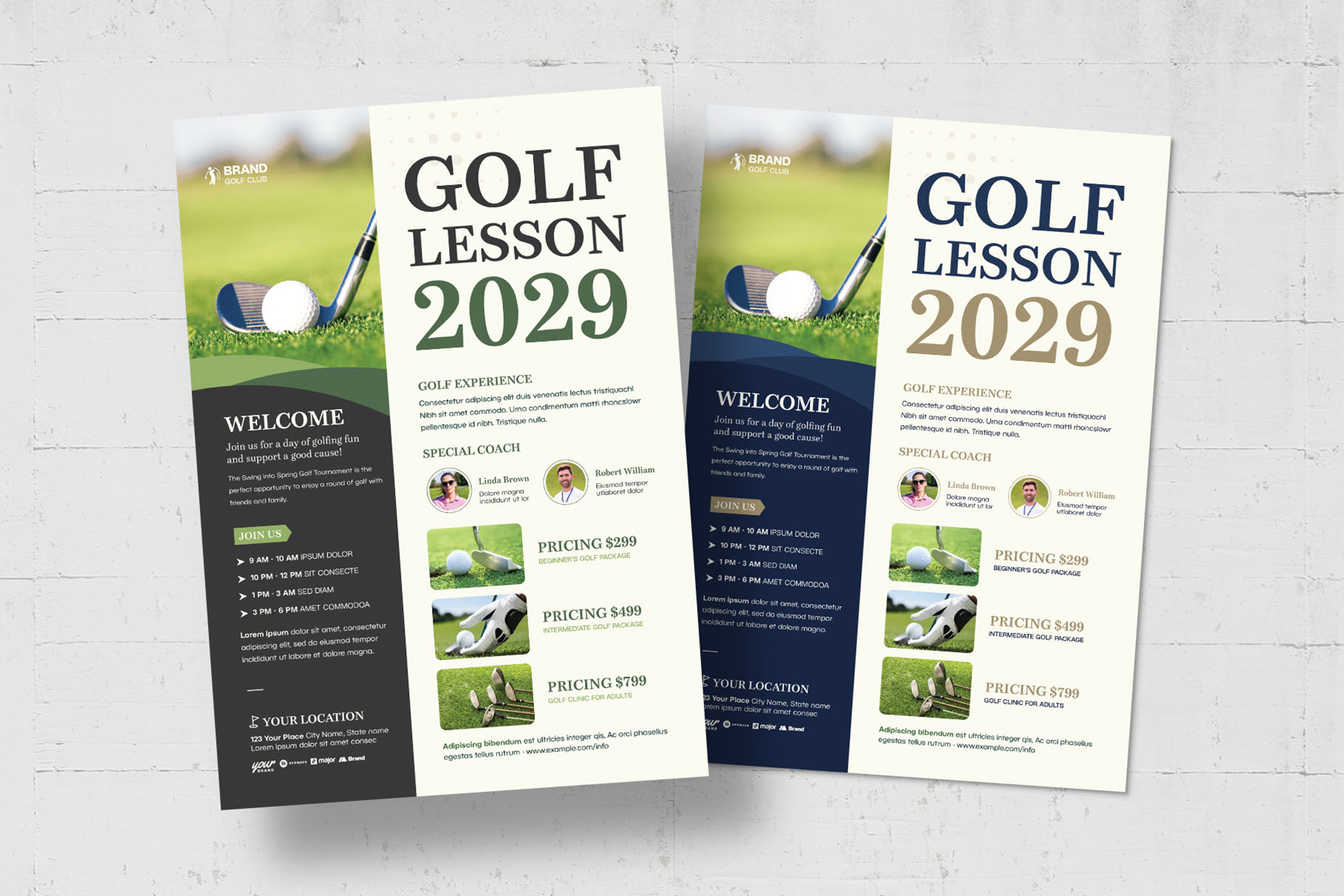 Golf Lesson Flyer Template in PSD AI EPS