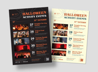 Halloween Event Schedule Flyer Template in PSD AI EPS