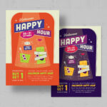 Halloween Happy Hour Flyer Template in PSD AI EPS