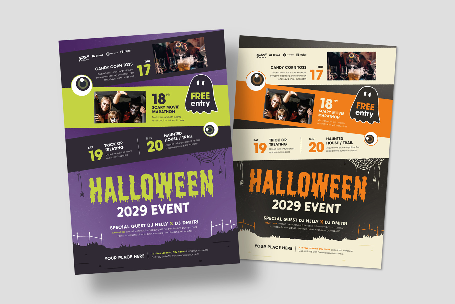 Halloween What's On Flyer Template in PSD AI EPS