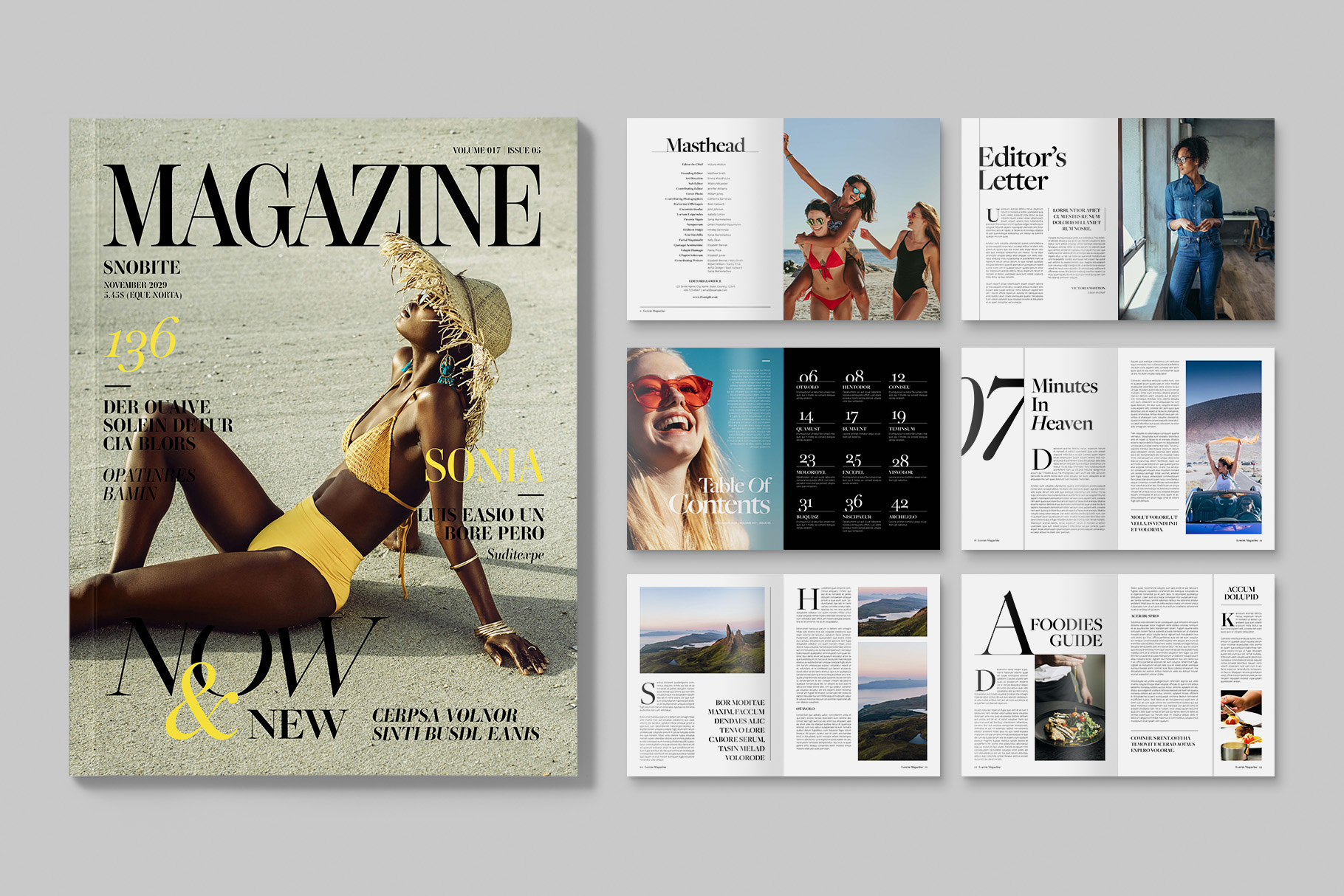Magazine Template in InDesign INDD format
