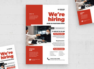 Modern We're Hiring Flyer Template in PSD AI EPS