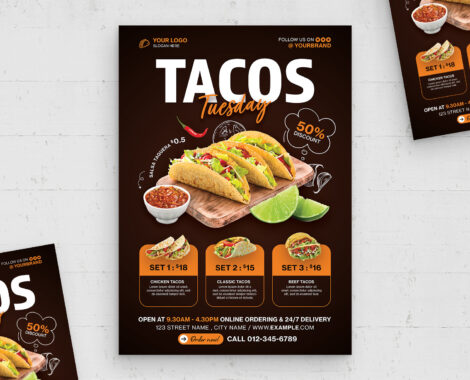 Taco Tuesday Flyer Template in PSD