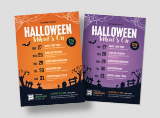 What's On Halloween Flyer Template in PSD AI EPS