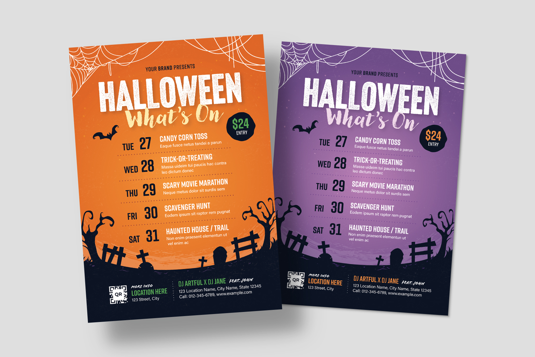 What's On Halloween Flyer Template in PSD AI EPS