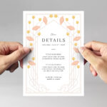 Art Nouveau Flowers Wedding Invitation Template in AI PSD EPS