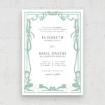 Art Nouveau Wedding Invitation Flyer Template in AI PSD EPS