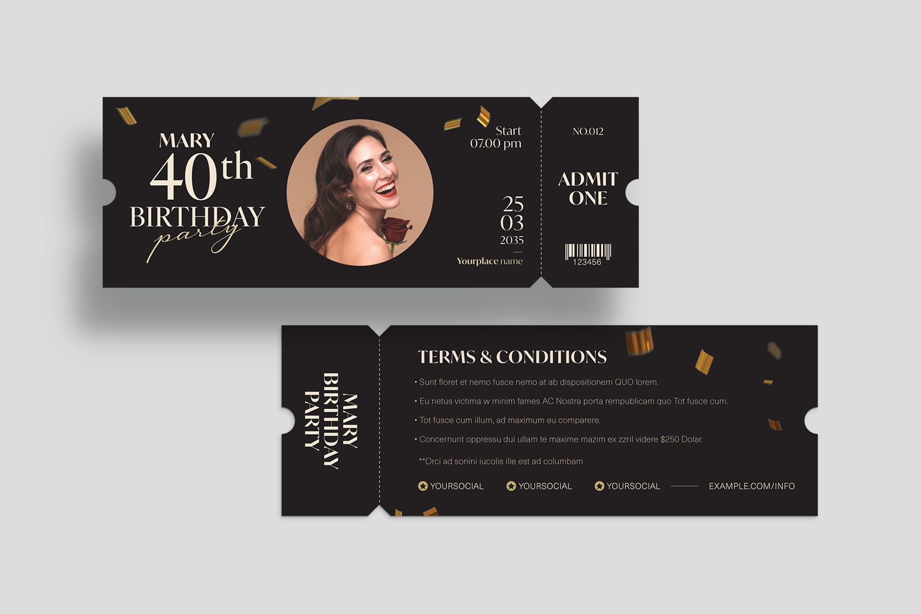 Birthday Party Ticket Template in AI PSD EPS