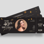 Birthday Party Ticket Template in AI PSD EPS
