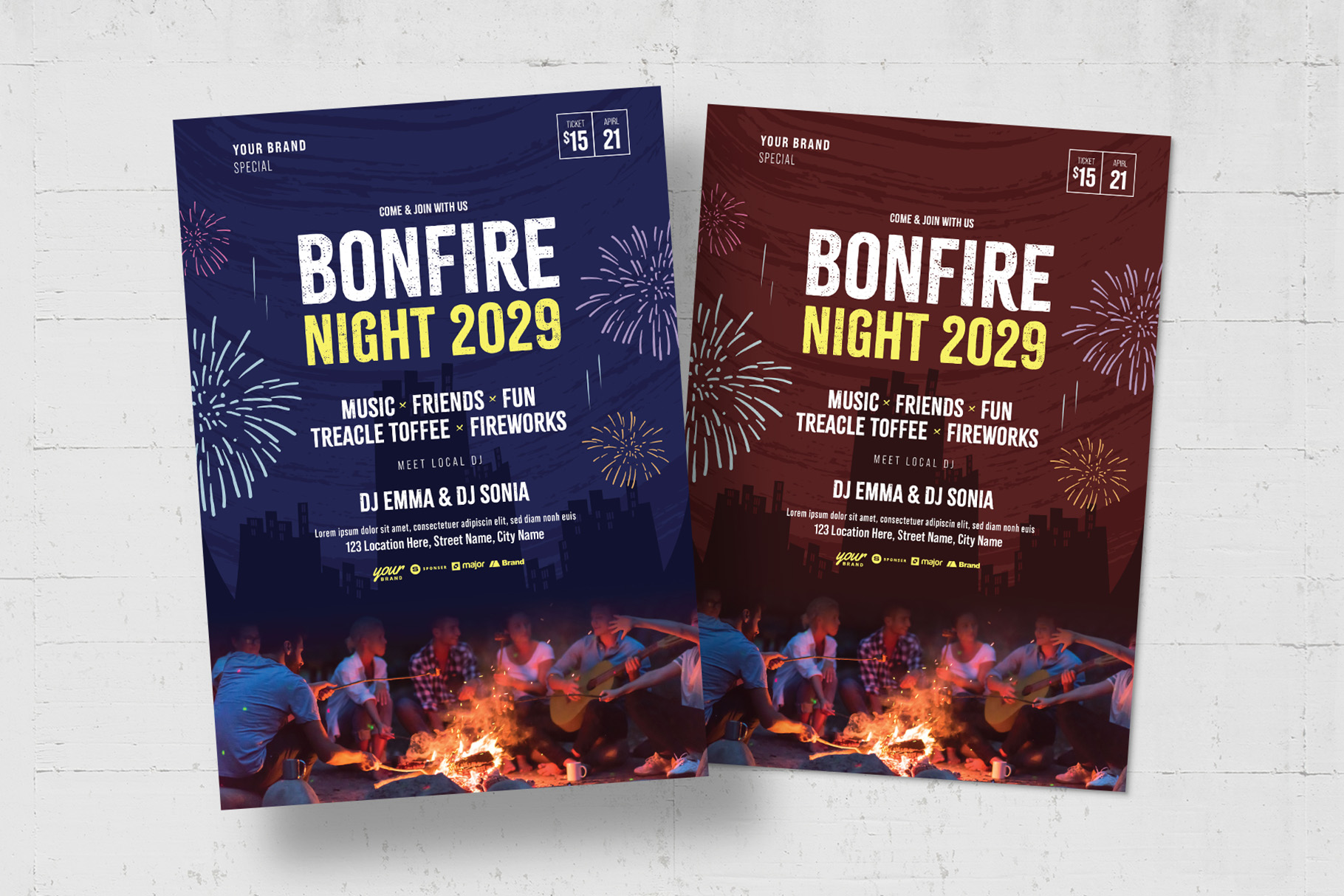 Bonfire Night Flyer Template in AI PSD EPS