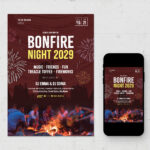 Bonfire Night Flyer Template in AI PSD EPS