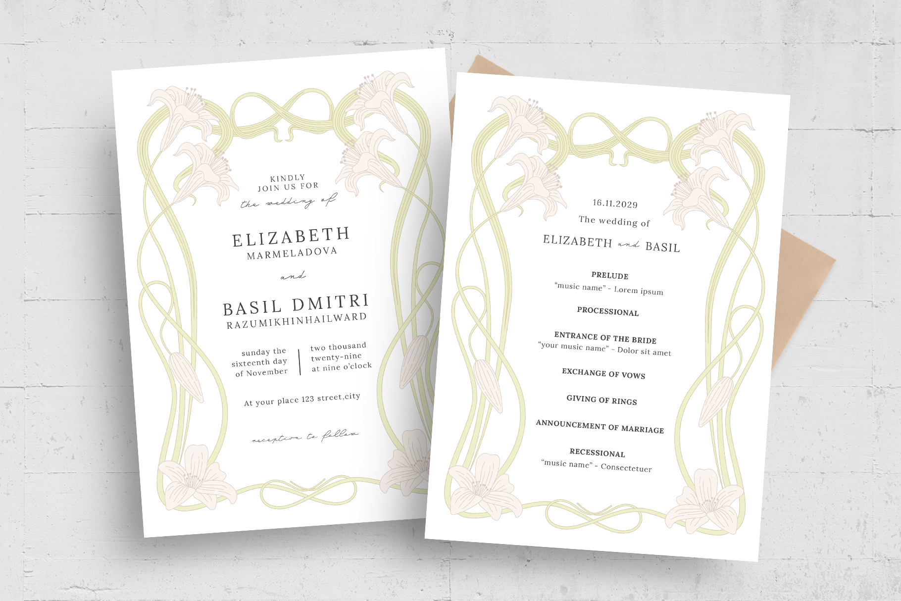 Elegant Wedding Invitation Template in AI PSD EPS