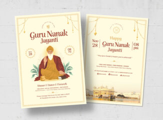 Guru Nanak Flyer Template in AI PSD EPS