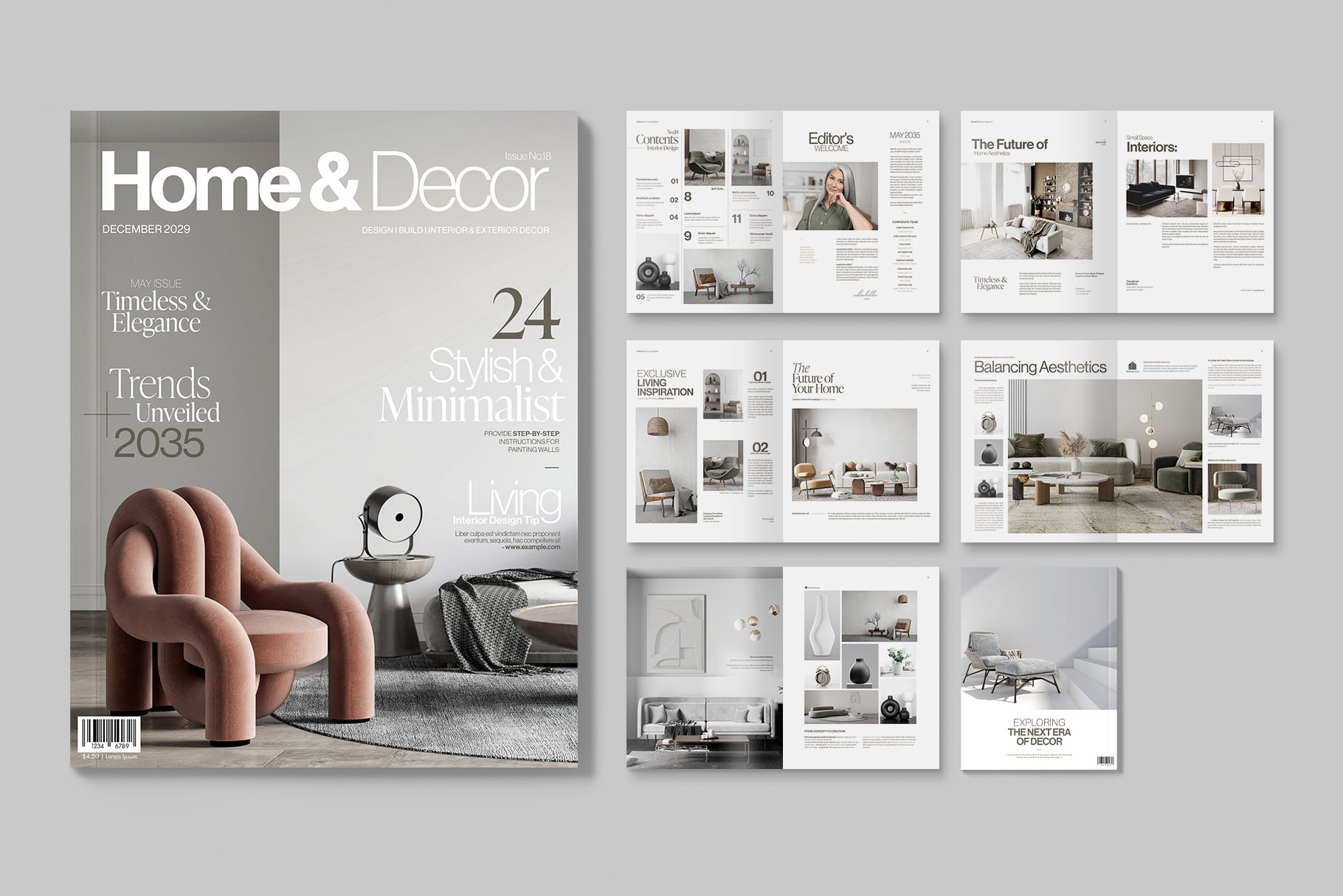 Interior Design Magazine Template in INDD format