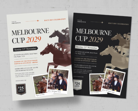 Melbourne Cup Flyer Template in AI EPS PSD