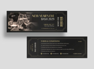 NYE Event Ticket Template in AI PSD EPS