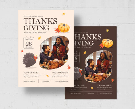 Thanksgiving Flyer Template in AI EPS PSD