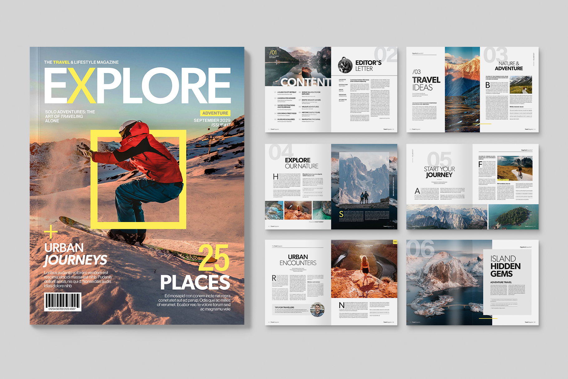 Travel Magazine Template in INDD format