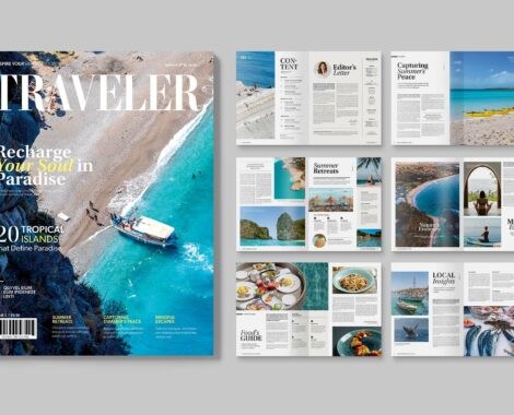 Traveler Magazine Letter Template in INDD format
